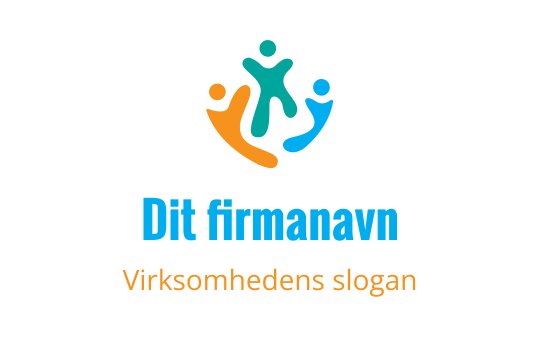 Fargerik logo med abstrakte figurer i oransje, teal og blå