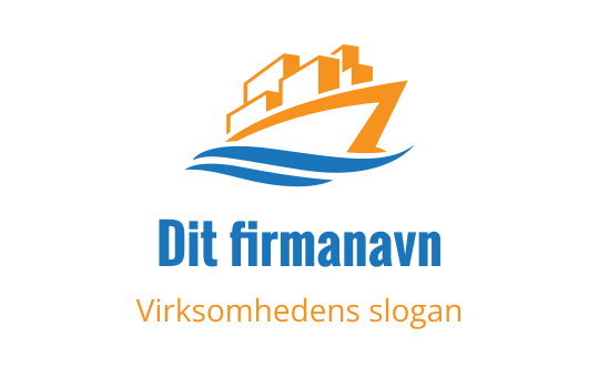 Moderne logo design for skip med oransje og blå elementer