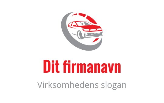 Moderne billogo design med et dynamisk sirkulært element i rødt og grått