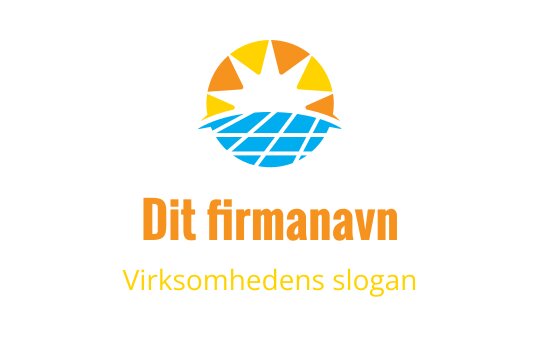 Livlig sol logo design med blå bølger og oransje detaljer