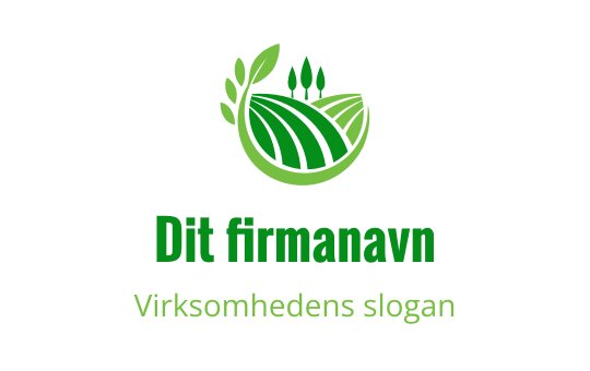 Moderne grønn logo design med stiliserte åkre og blader