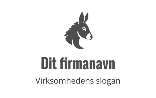 Stilisert logo design av et eselhode i grått med fet typografi