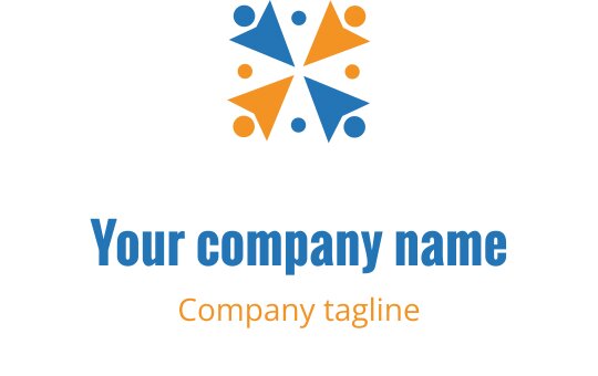 Fargerik logo med abstrakte former og dynamiske elementer