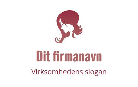 Elegant logo design med silhuett av en kvinne med flytende hår
