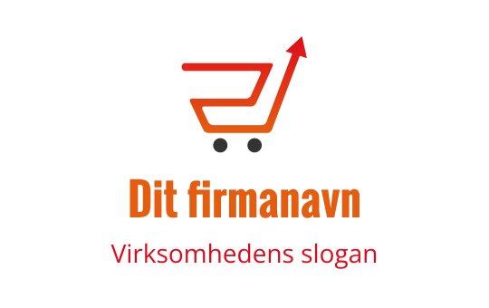 Moderne handlekurv logo design med en oppoverpilt i oransje