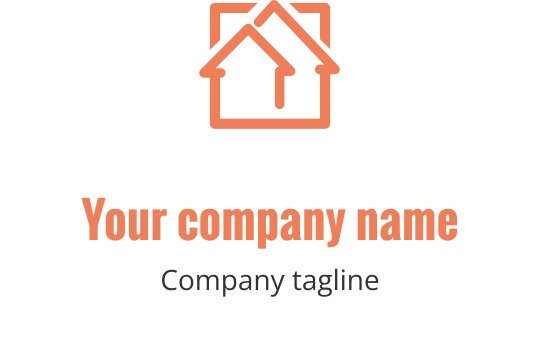 Moderne korall logo design med abstrakte arkitektoniske former