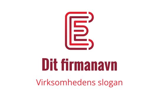 Moderne rød og svart logo med en stilisert bokstav E