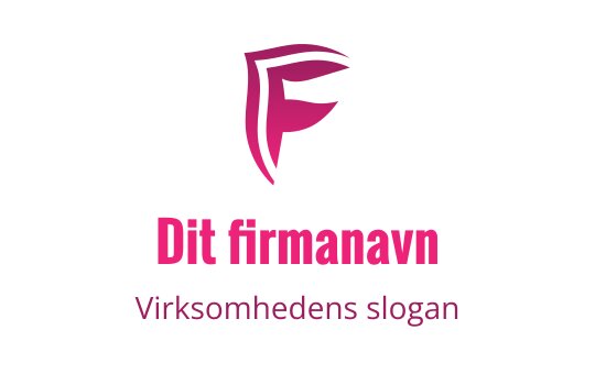 Moderne logo design med fet rosa bokstav "F