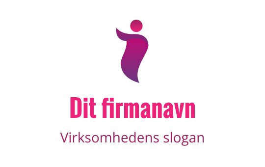 Moderne abstrakt logo med en rosa figur og runde former