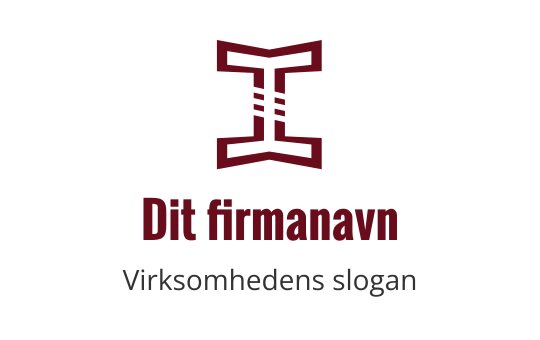 Fet logo design med en stilisert bokstav "I" i mørkerød