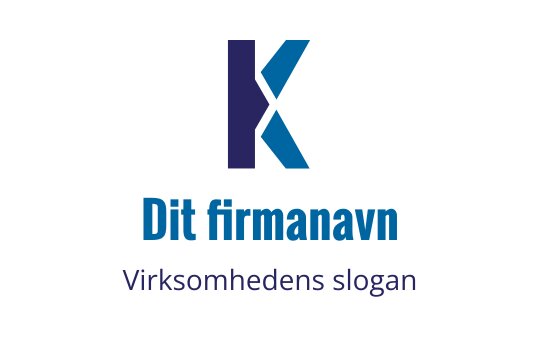 Moderne blå og teal logo med en stilisert bokstav K
