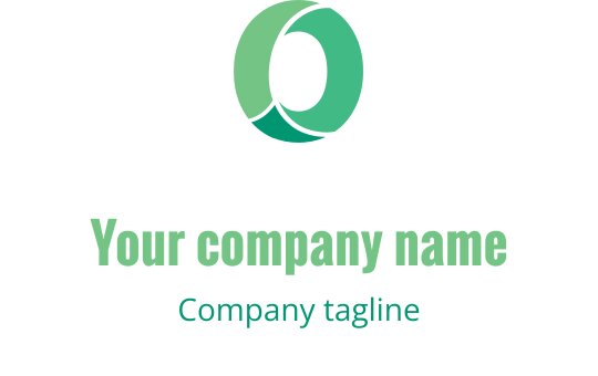 Moderne grønn sirkulær logo design med overlappende elementer