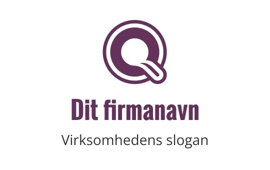 Moderne lilla logo med en stilisert bokstav Q