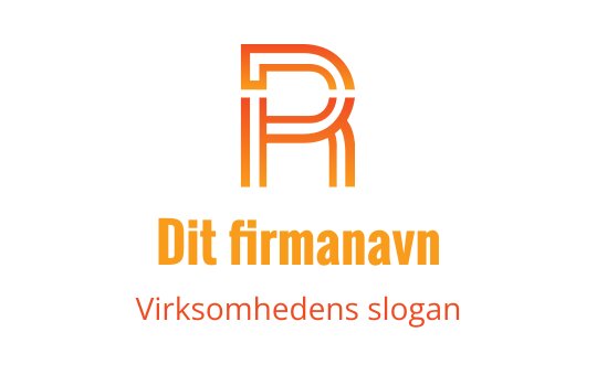 Moderne oransje og svart logo med en stilisert bokstav P