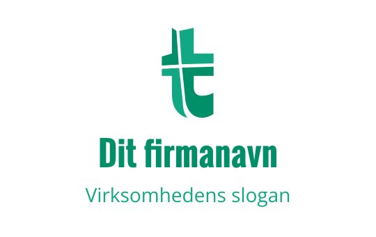 Moderne teal logo med sammenflettede bokstaver og et krosselement
