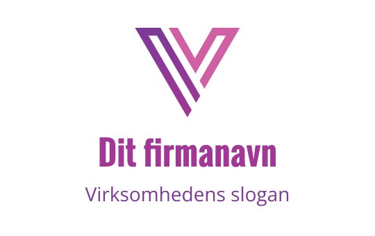 Moderne lilla og rosa geometrisk logo med lagdelte V-former