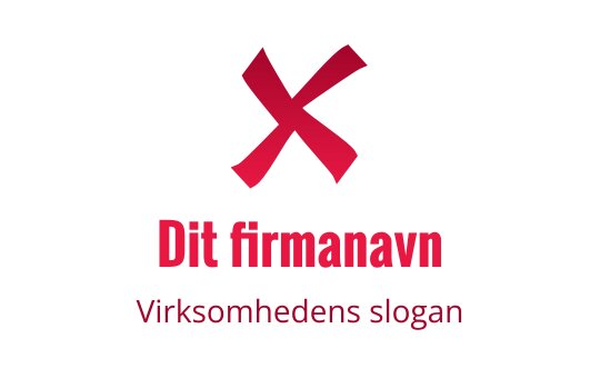 Moderne logo design med en fet rød X og typografi under
