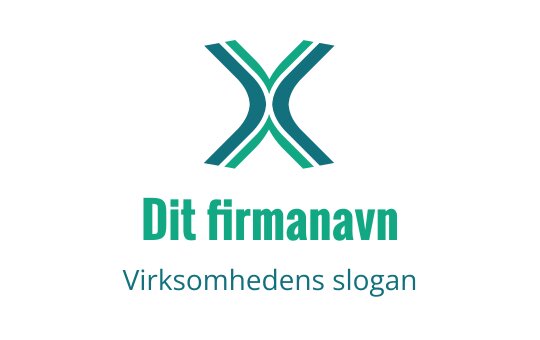 Moderne logo design med en abstrakt teal og grønn 'X'-form