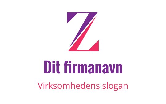 Moderne logo design med en stilisert bokstav Z i lilla og rød