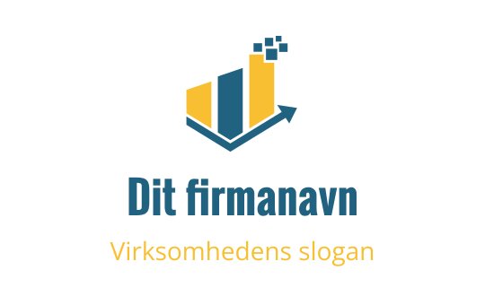 Moderne logo design med en stilisert oppadgående graf i blått og gult