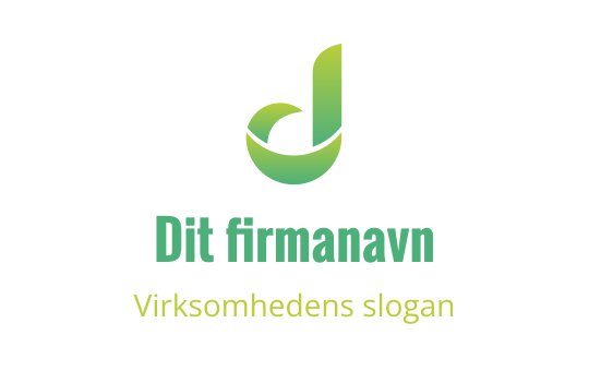 Moderne grønn logo med en stilisert bokstav "d" og buede elementer