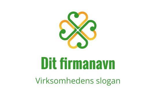 Moderne grønn og gul sammenflettet hjerte logo design