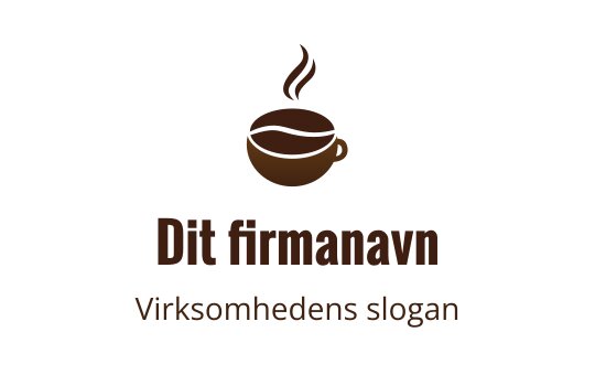 Kaffekopp logo design med damp og brune toner