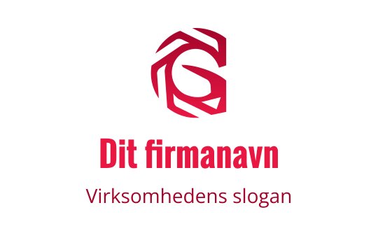 Moderne rød og grå logo med en stilisert bokstav G