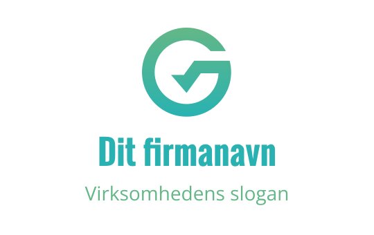 Moderne sirkulær logo med en avkrysningsboks i gradient grønn