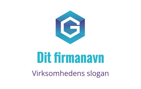 Moderne sekskantet logo design med gradient blå og lilla elementer