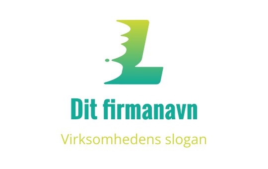 Moderne logo design med en stilisert profil i grønn og blå gradient