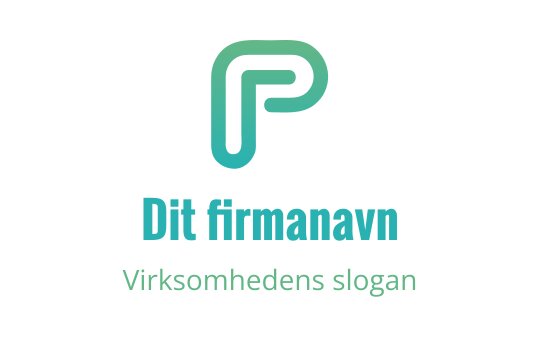 Moderne teal logo med en stilisert bokstav P