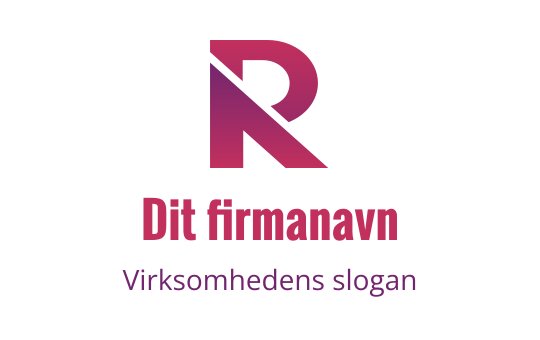 Moderne geometrisk logo med en stilisert bokstav R i rosa