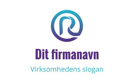 Moderne sirkulær logo med en stilisert bokstav "R" i gradient blå og lilla