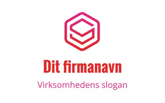 Moderne sekskantet logo design med lagdelte former i rødt og rosa