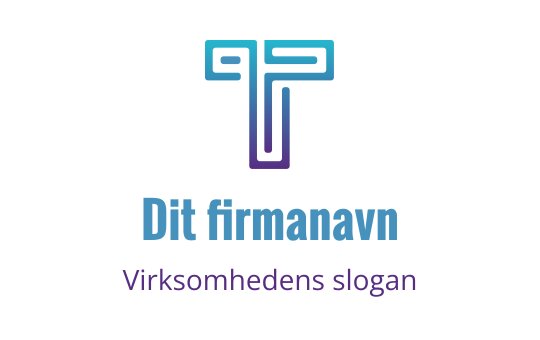 Moderne blå og lilla logo med en stilisert bokstav T