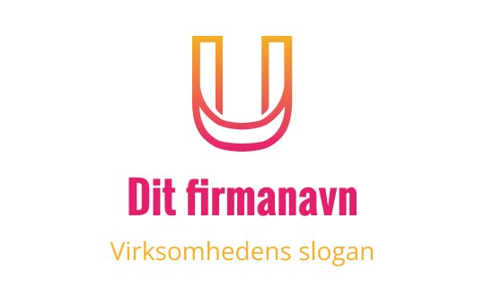 Moderne gradient logo med en stilisert bokstav U i rosa og oransje