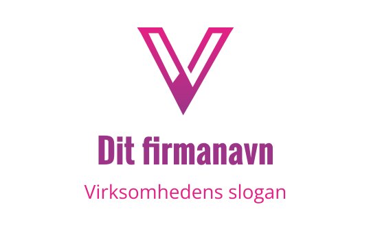 Moderne rosa og lilla logo med en stilisert bokstav V