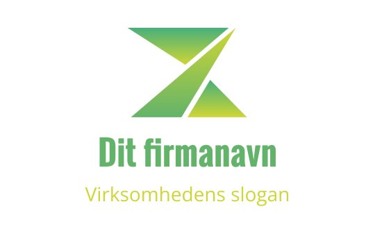 Moderne grønn logo design med dynamiske trekantformer