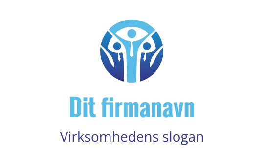 Moderne logo design med abstrakte figurer i blåtoner