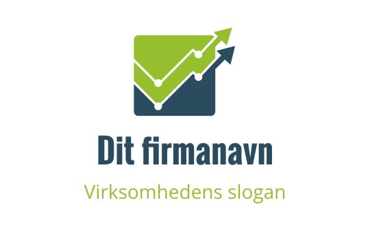 Moderne logo design med grønne oppoverpiler og blå bakgrunn