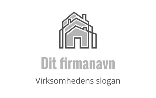 Moderne huslogo med lagdelte tak og en fet skrift
