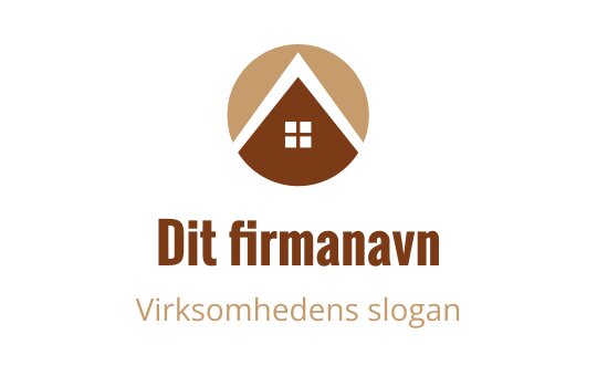 Moderne huslogo med brune farger og geometriske former
