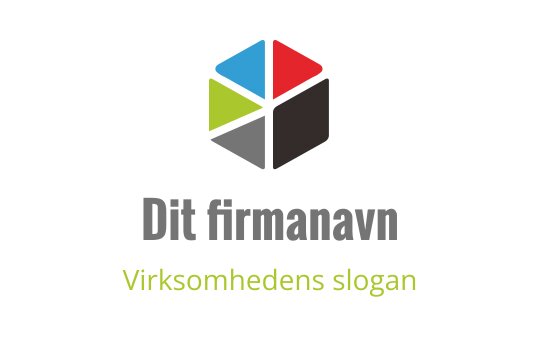 Moderne geometrisk logo design med en fargerik sekskantform