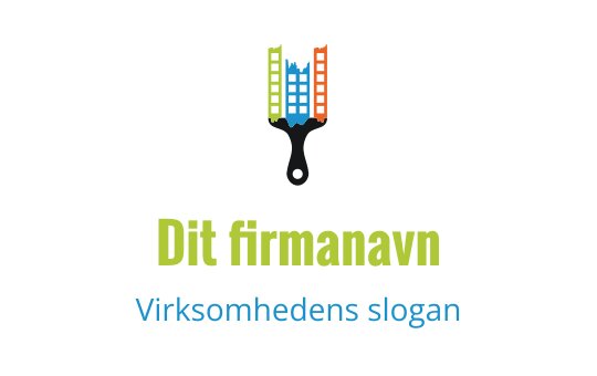 Fargerik pensel logo design med bygninger og moderne stil