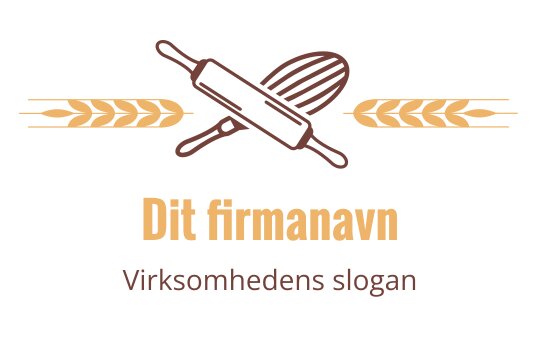 Kjevle og visp logo design med hveteaksenter i varme toner