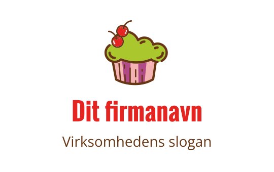 Lekent logo design av en cupcake med grønn glasur og kirsebær på toppen