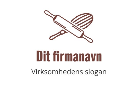 Minimalistisk logo med en kjevle og visp krysset sammen