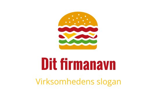 Fargerik burgerlogo med lagdelte pålegg og en rund bolle