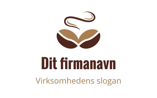 Stilig logo design med kaffebønner, damp og jordfarger
